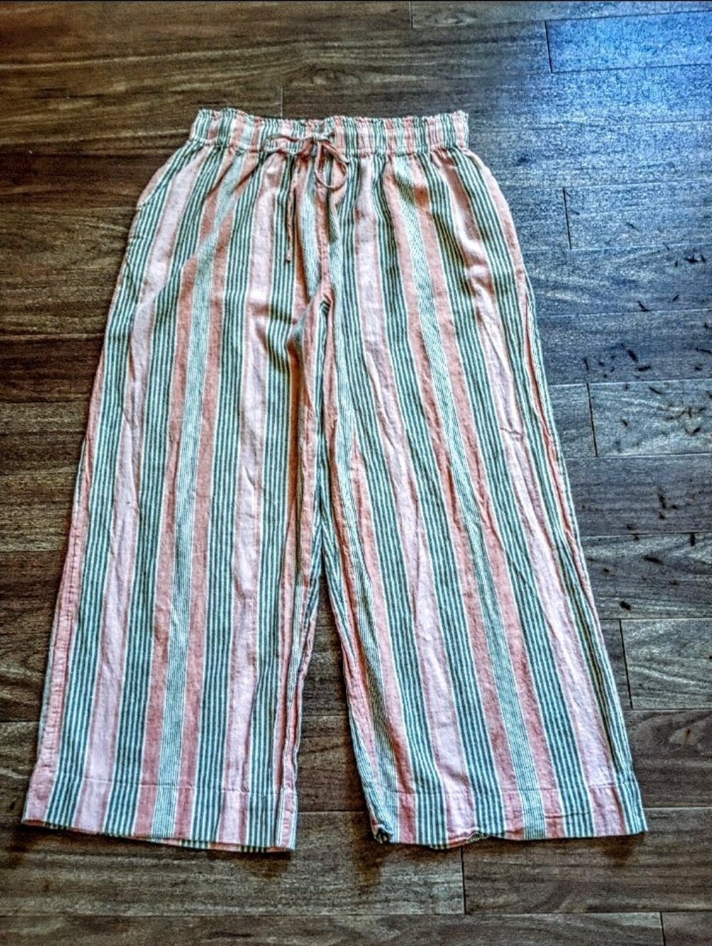 Free People Day's End Cotton/Linen Wide Leg Pants sz XL